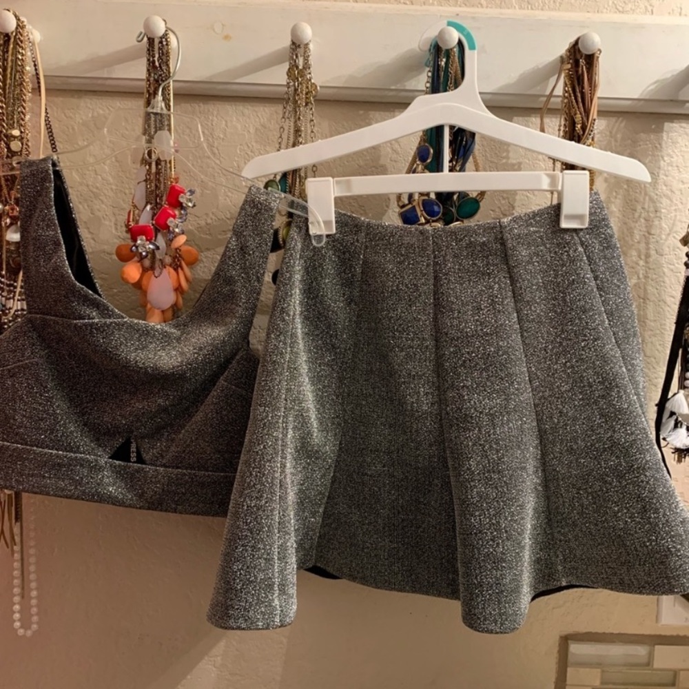 NWT Express crop top skirt set
